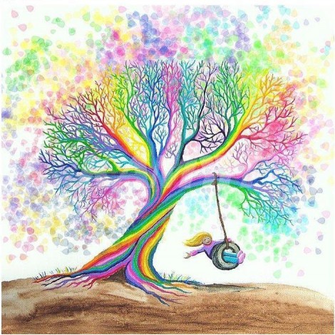 Tree Rainbow Colors Diamond Painting