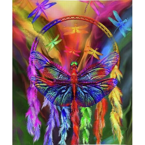 Rainbow Dragonfly Diamond Painting