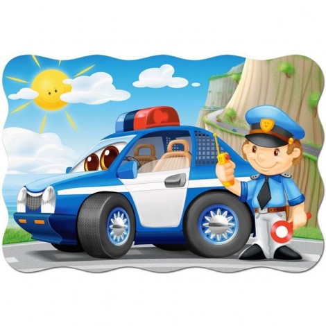 Police Car Cartoon Diamond Painting