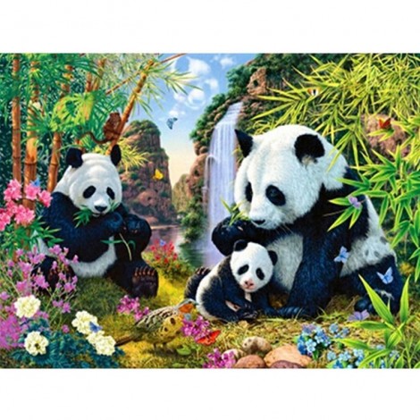 Panda Family Diamond Painting