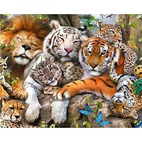 Lion Family Together Diamond Painting