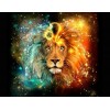 Lion Colors Blue Orange Diamond Painting