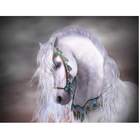 Horse White Night Diamond Painting