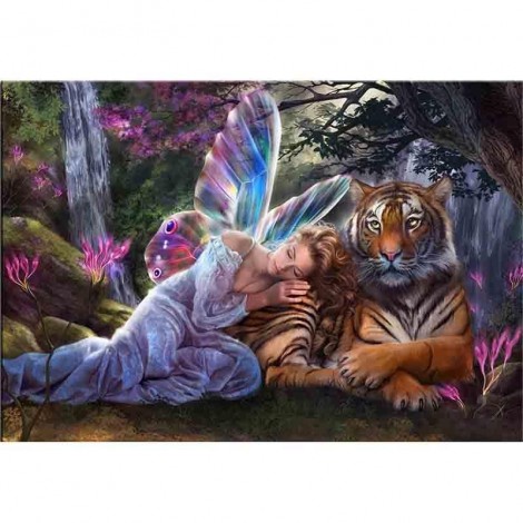 Fairy with Tiger Diamond Painting