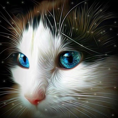 Cat Head Portrait Diamond Painting