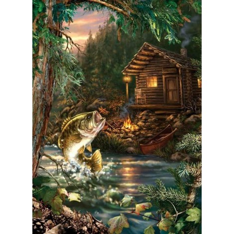 Cabin Fish Diamond Painting