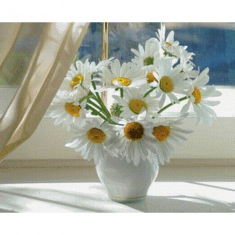 White Daisies Diamond Painting